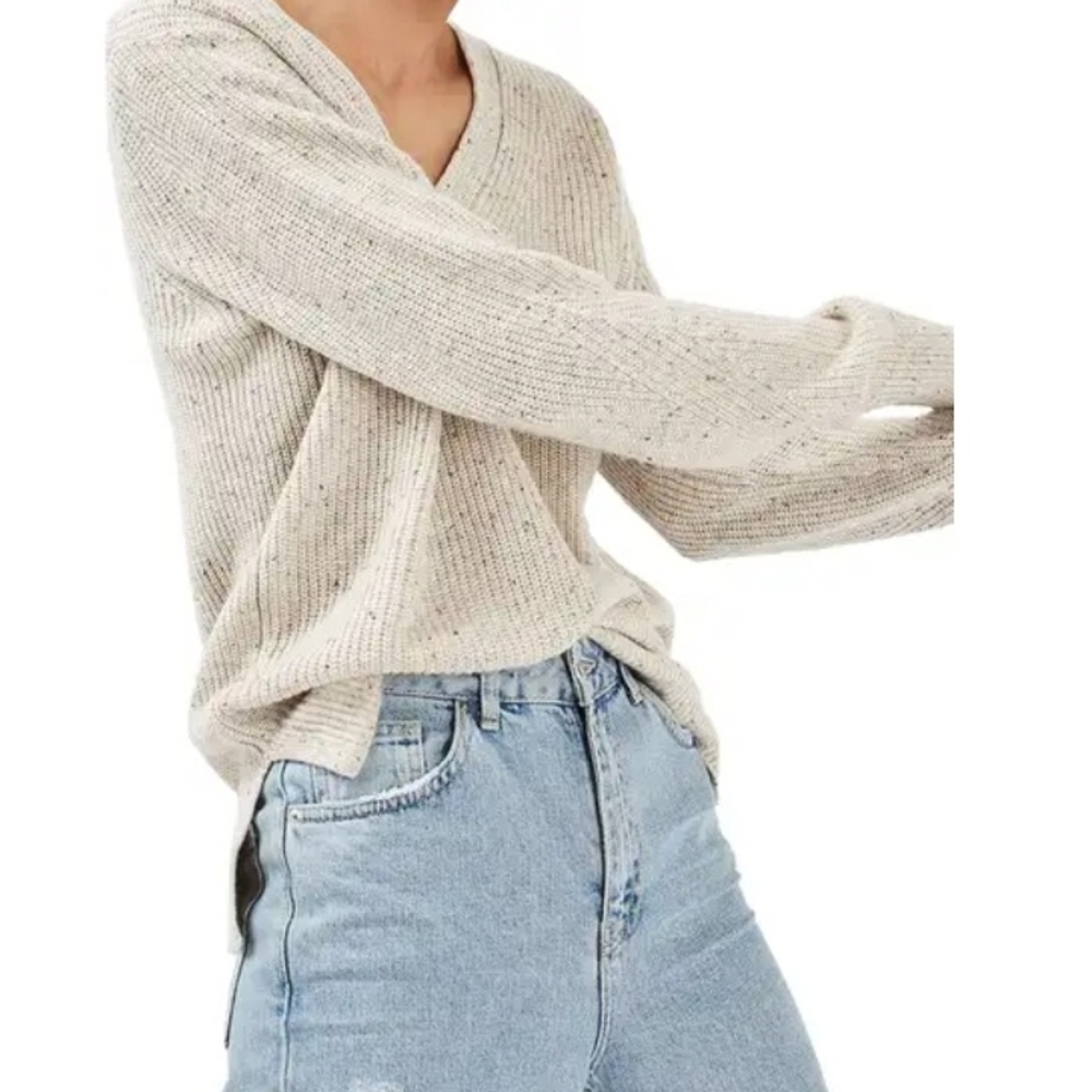 Topshop Ribbed V-Neck Sweater sz 8